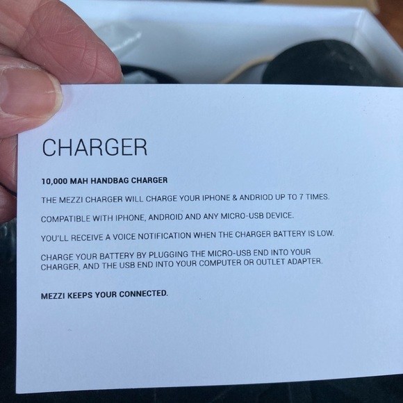 Mezzi Black Suede and Leather Tote Bag/Handbag With Built In Charger. NEW! - Picture 12 of 16